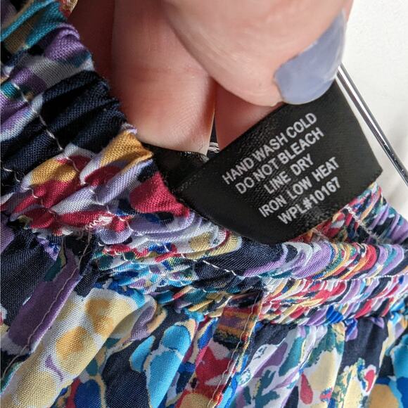 AQUA Flower‎ Print Tiered Drawstring Midi Skirt Size Large Coquette Feminine - Picture 9 of 9